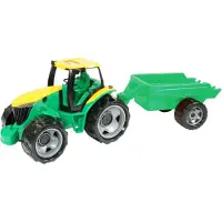 Lena GIGA TRUCKS Tractor with trailer, Traktor, 3 År, Sort, Grøn, Grå, Gul