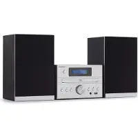 Thomson MIC122BT, Home audio micro system, Sort, Sølv, Front, 50 W, FM, Automatisk scanning