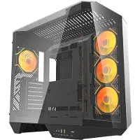 Darkflash DY470 computerchassis med 4 ARGB-blæsere - sort