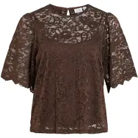 Vila Vistacia Blonde Top Med Korte Ærmer