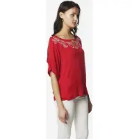 KOROSHI Bluse rød / hvid