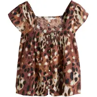Next Bluse brun / lysebrun / sort / hvid