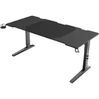 Genesis Holm Modular NDS-200 - Skrivebord - rektangulær med konturerede hjørner - antracit (sort), sort - sort, antracit (sort) base