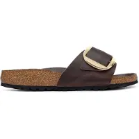 Birkenstock Birkenstocktil kvinder. 1032914 Sandaler i læder Madrid Big Buckle (smal pasform) brun (40), Fast, Ingen, Casual
