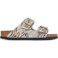 Birkenstock Birkenstocktil kvinder. 1033065 Sandaler i læder Arizona (Smal pasform) beige (39), Fast, Ruskind, Ingen, Casual, Dyreprint