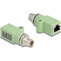 DeLOCK - Netværksadapter - 8 pin M12-X (han) lige til RJ-45 (hun) lige - STP - CAT 5e - X-kodet - grøn
