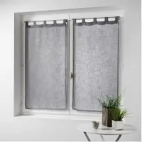 Douceur D`Interieur køkkenkorte gardin HALTONA 60x160 cm grå (2 stk.)