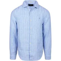 Superdry Superdrytil mænd. M4011103A Riviera hørskjorte blå (L), Casual, Linned, Lange ærmer