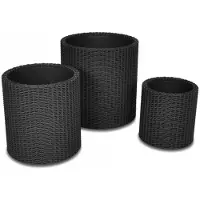 Keter SET OF 3 PLANTERS S+M+L ANTHRACITE
