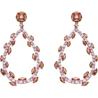 Luxenter Øreringe 'Wade' lys pink / rød / sølv