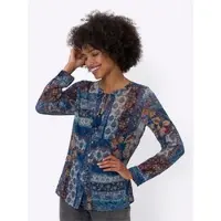 HEINE Bluse blå / marin / cognac / hvid