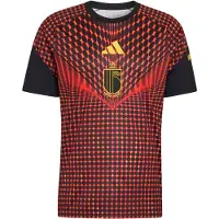 Adidas Belgien Trænings T-Shirt Pre Match - Sort/Rød - , størrelse Large