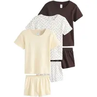 Next Shorty ecru / mørkebrun / pastelgul
