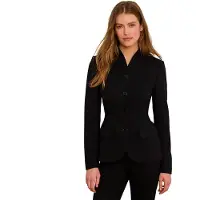Lauren Apparel Lauren Ralph Laurentil kvinder. 200B24032002 Americaner i uldcrepe og sort elastik (46), Casual, Bomuld, Klassisk