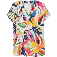 TATUUM Bluse 'Alea 2' lysebeige / orange / hindbær / rød