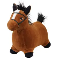 Krea Hop And Bounce Plush Horse, Brown