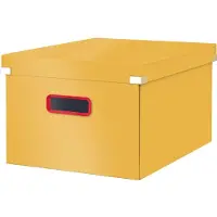 Leitz Click & Store Cosy Medium opbevaringsboks, 85 % recirkuleret karton Varm gul