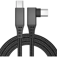 INF C til C 5m/16FT højrevinklet VR-linkkabel til PC-spil, nylonflettet USB 3.1 hurtigopladning, kompatibel med Oculus Quest 2