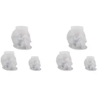 Zandona Skull Resin Mold,6Pcs 3D Skull Silicone Mold for Resin Skull Candle Mold Handmade Candle Making Mould DIY Mold