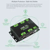 Semoic Industriel isoleret USB til 4-kanals RS232-konverterserie