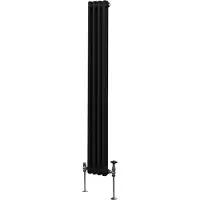 MonsterShop Traditionel 2-søjlet radiator - 1800 x 202 mm - Sort