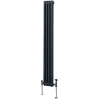 MonsterShop Traditionel 2-søjlet radiator - 1800 x 202 mm - Antracitgrå