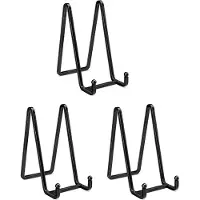 Semoic 3pcs 6 Inch Plate Stands for Display Metal Frame Holder Stand Picture, Decorative Plate, Book, Photo Easel