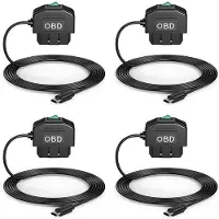 Zandona 4X Dash Cam OBD Hardwire Kit, Dash Camera USB Type C Hardwire Kit with OBD Power Cable for Dashcam 12-24V to 5V/3A