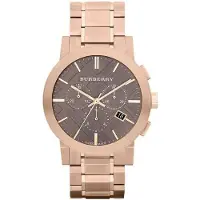 Burberry BU9353 taupe chronografskive rosaguldbelagt herreur