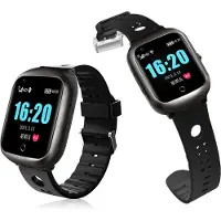 INF Smartur med GPS-positionering, puls, søvnmonitor, videoopkald, IP67 Black