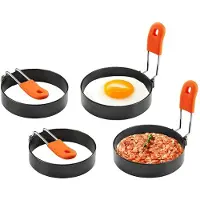 INF Ægge-ring & Omelet form 4-pak Rustfrit stål / Silikone