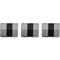 Semoic 3X Cotton Plaid Rugs, Check Rug,23.6Inch X35.4Inch,Checkered Outdoor Rug, (Black and White Porch Rugs)