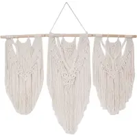 Semoic Macramé vægophæng, håndvævet, bohemisk bomuldssnor, boho gobelintæppe, hjemmedekoration
