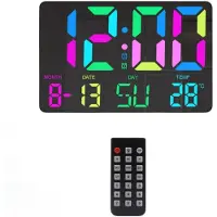 INF Digitalt ur med RGB LED display Black