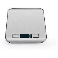 INF Genopladelig digital køkkenvægt med batterier inkluderet - Sølvfarvet rustfrit stål 5 kg/1 g