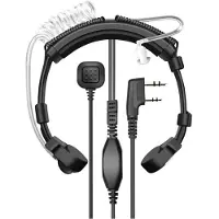 Zandona Walkie-Talkie Headset Extendable Adjustable Laryngeal Control MIC PTT Headphone for UV-5R BF-888S
