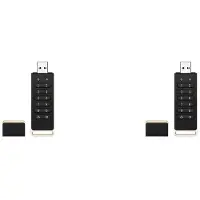 Semoic 2X Secure USB Drive, 128GB Encrypted USB Flash Drive Hardware Password Memory Stick with Keypad USB 3.0 Disk Flash Black