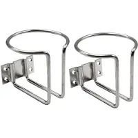 Semoic 2Pcs Stainless Steel Car Boat Ring Cup Drink Holder Bottle Stand for Marine Yacht Truck RV