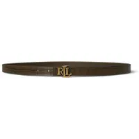 Ralph Lauren Lauren Ralph Laurentil kvinder. 412P15764003 Brunt læderbælte med LRL-spænde (XL), Casual