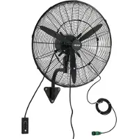 Vevor vægmonteret ventilator, 610 mm vægmonteret hængende ventilator med oscillerende og tåge, IP44-klassificeret, 3 hastigheder, kraftfuld luftrækkevidde, mekanisk styring, lang luftstrøm til industr