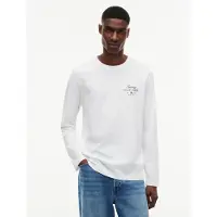 Tommy Hilfiger Bluser & t-shirts 'Logo Long Sleeve' rød / sort / hvid