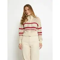 Peppercorn Cardigan 'Malla' lysebeige / rød