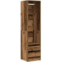 vidaXL klædeskab 50x50x200 cm konstrueret træ gammelt træ-look