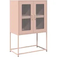 vidaXL højskab 68x39x107 cm stål lyserød