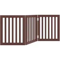 vidaXL hundelåge 3 paneler 150 cm foldbar poppeltræ brun