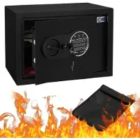 ECD-Germany Safe Safe 16L af stål med elektronisk lås og nødnøgler Rundboltlås