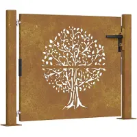 vidaXL havelåge 105x80 cm cortenstål trædesign