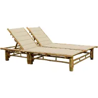 vidaXL 2-Personers Liggestol Med Hynder Bambus - Beige