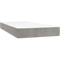 vidaXL Springmadras Med Pocketfjedre 80X200X20 Cm Fløjl Lysegrå - 80 x 200 cm