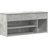 vidaXL skobænk 102x30,5x45 cm konstrueret træ betongrå